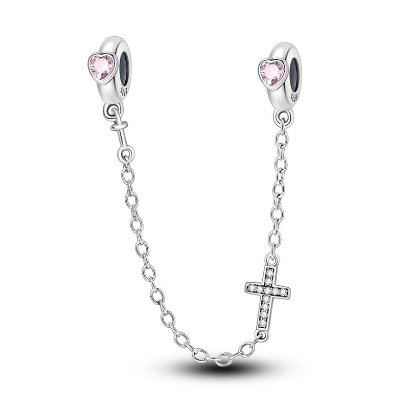 New 925 Silver Color Evil Eye Stars Moon Butterfly Cat Safety Chains Charms Beads Fit Diy 925 Bracelets DIY Jewelry