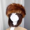 Winter Basin Hat Faux Fur Lined Hollow Top Foldable Warmth Retention Fuzzy