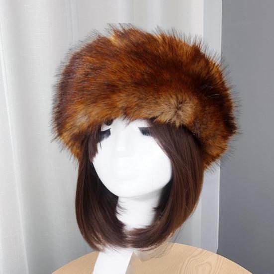 Winter Basin Hat Faux Fur Lined Hollow Top Foldable Warmth Retention Fuzzy