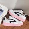 Niche Design Girl Black and Pink Little White Shoes Ins Tide 2025 Autumn New Board Shoes Versatile Casual Bread Shoes
