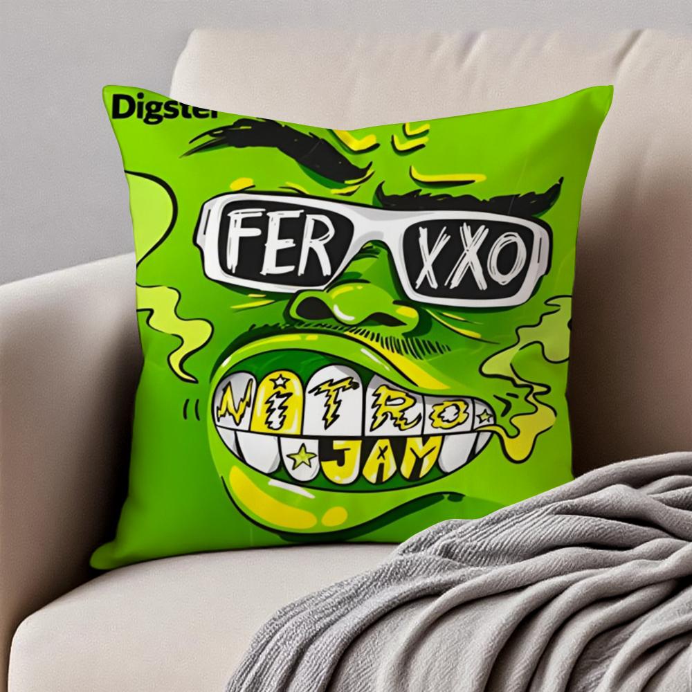 Funny KKetchupS Label Cushion Cover Pillowcase Antidustmite Invisible Zipper Short Plush Sofa Cushion