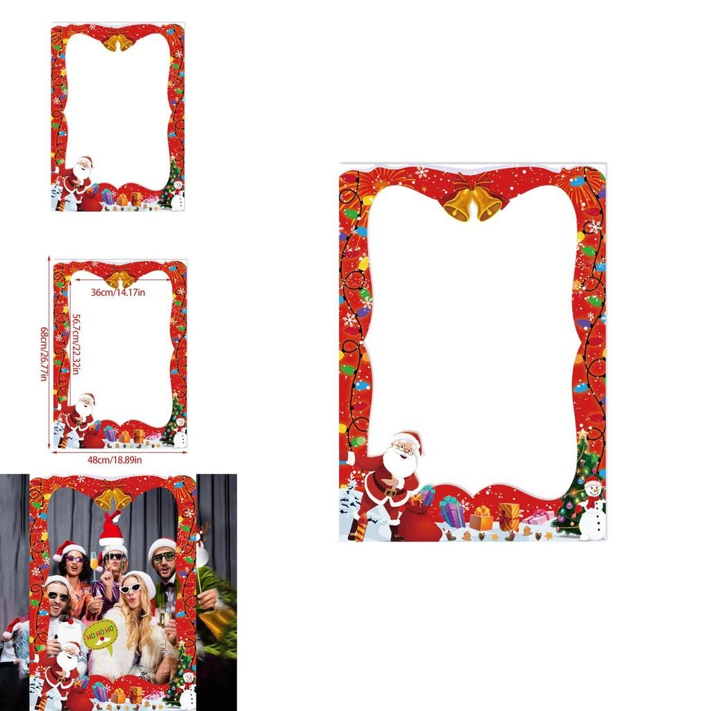 Christmas Party Photo Booth Props With Paper Frame For Adults And Kids Festive Decor