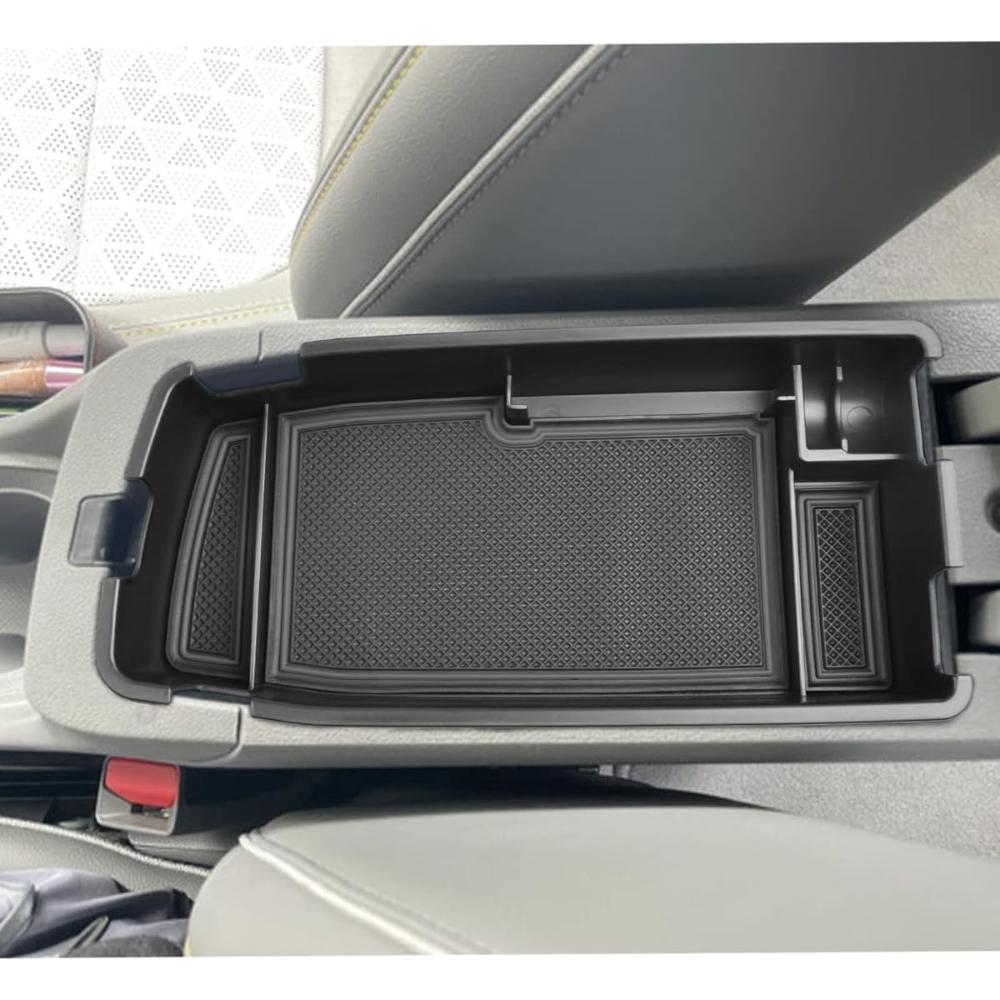 For Chevrolet Chevy Bolt EUV Bolt EV 2022-2023 Center Console Tray Armrest Storage Box Divider Durable ABS Black Car Accessories