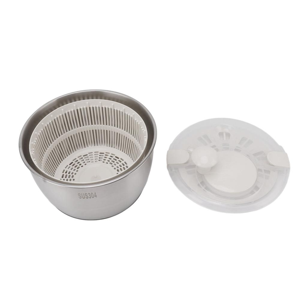 Stainless Steel Salad Spinner Multifunctional Large Capacity Lettuce Spinner Vegetable Dryer Fruit Washer Drain Basket