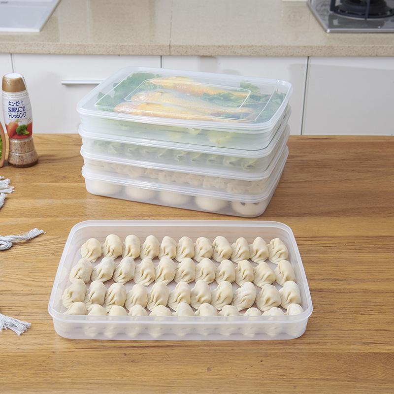 Kitchen Dumpling Container Home Transparent Frozen Dumpling Box Refrigerator Fresh-keeping Box Food Freezer Storage Box Mx907951