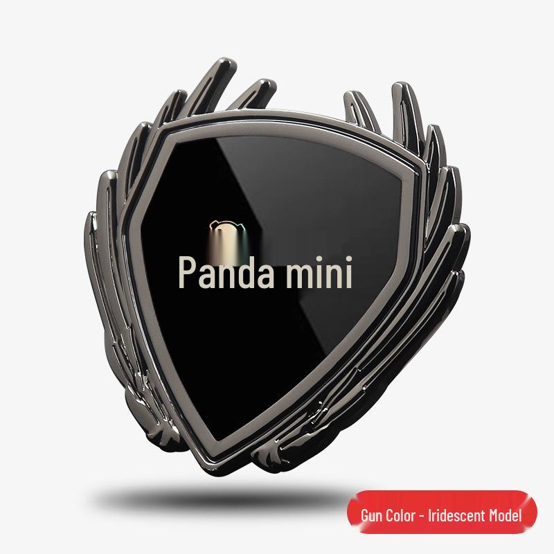 Metal badges, side window, and tailgate stickers for Geely Panda Mini Gokart cars.