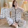 Short-Sleeved Pajamas Three-Piece Korean Version Of Sweet And Cute Cardigan Women'S Loungewear