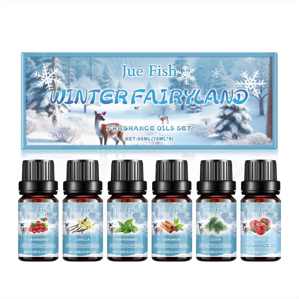 JUE FISH Winter Aromatherapy Oil & Humidifier Set - Freshens Air for Indoor Heating