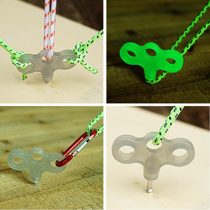 Glow-in-the-Dark 3-Eye Screw Deck Pegs for Camping