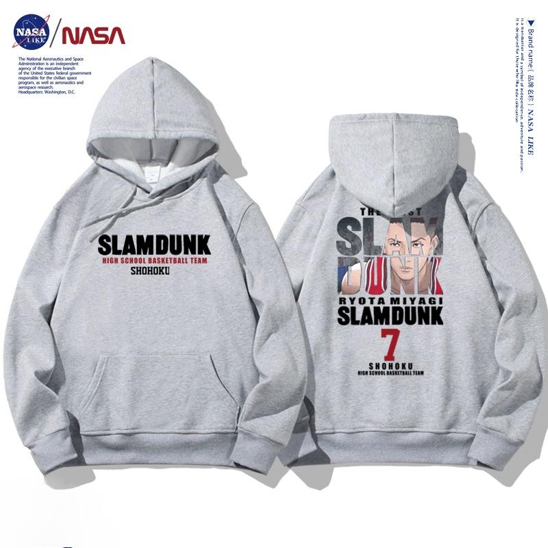 НАСА совместный осенне-зимний мультяшный принт «Слэм-данк» студенческая толстовка с капюшоном для мужчин и женщин, пуловер с длинным рукавом на флисе