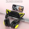 Foldable Head-mounted Cat Ear LED Glowing Gaming Headset Heavy Bass Bluetooth 5.0 Earphones True Wireless Headphone with Microphone