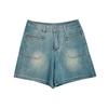 Retro High-waisted Denim Shorts for Women In Summer New Style, Small Hot Girl Stretch-slim A-line Pants