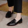 Fashion 2024 New British Style Women Loafers Retro Tassels Leather Shoes Low Heel Shallow Single Shoes Black Brown School Flat Shoes