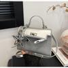 IELGY Ladies Messenger Bag Fashion Casual Silver Stitching Small Square Bag