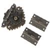 Furniture Hardware Box Latch Hasp Toggle Buckle + 2Pcs Decorative Cabinet Hinges