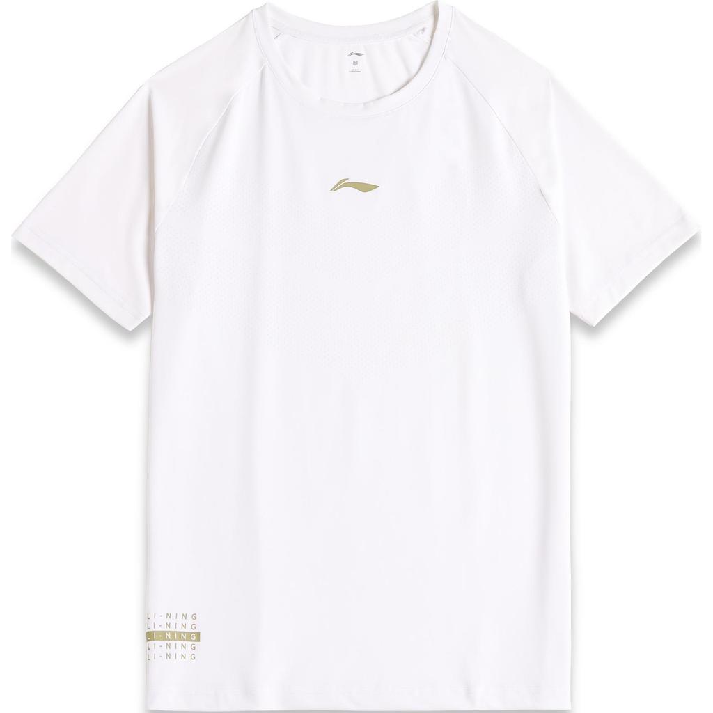 Li-Ning Удобная универсальная дышащая свободная футболка с коротким рукавом для мужчин, топы белого цвета ATST107-2