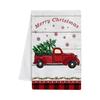 Dish Cloth Towel Multi-purpose for Party Quick-drying Xmas Tree Snowman Print Cleaning Towel Excellent Kitchen Cleaning Fluffy Texture