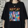 Горячая футболка с принтом KPop Demon Hunters Летняя повседневная свободная футболка Женская Мужская Футболки Харадзюку