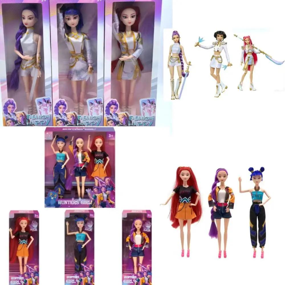 30 см Kpop Охотники на демонов Игрушка-кукла Action Set Руми Мила Зои Девочки Пластик Детский Подарок на День Рождения Хэллоуин Тема DIY s Подходит для детей Развлекательная Забавная