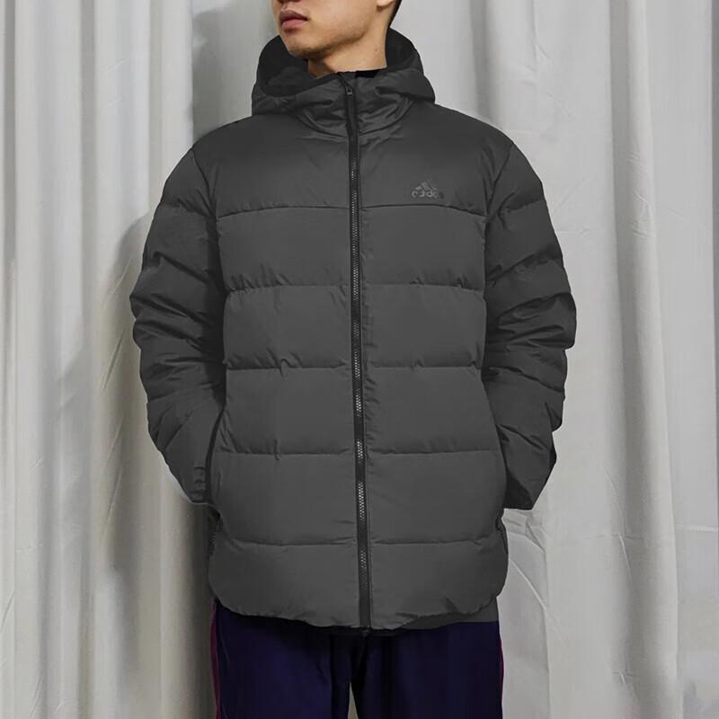 adidas Мужская пуховая куртка темно-серая JW6776