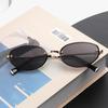 Small Oval Rimless Sunglasses Women Retro Metal Frame Cut Edge Photochromic Eyewear Fashion Trendy Sun Glasses for Street Photo