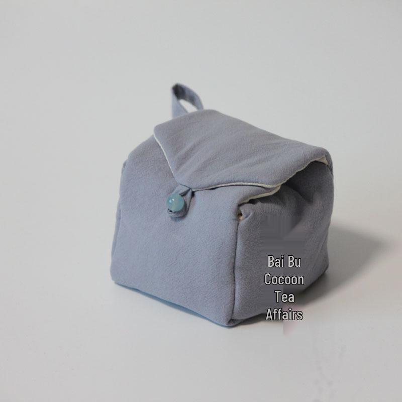 Набор керамических чашек Гайвань и чайник из исинской глины с китайской и японской парчой 34 цветов в хлопковом мешочке