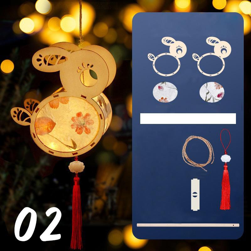 Материал для изготовления фонарей к Празднику середины осени, сделай сам, Портативные китайские дворцовые фонари, Праздник Луны, Заяц, Подсветка, Цветочная лампа, Декор