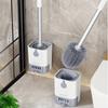 Toilet Brush With Holder Set, Wall Mounted Long Handle Toilet Cleaning Brush With Holder, Flexible Toilet Bowl Cleaning Brush