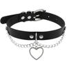 DIEZI Personalized Men Black PU Leather Choker Necklace Gothic Collar Necklace Torques For Women Boho Vintage Party Jewelry