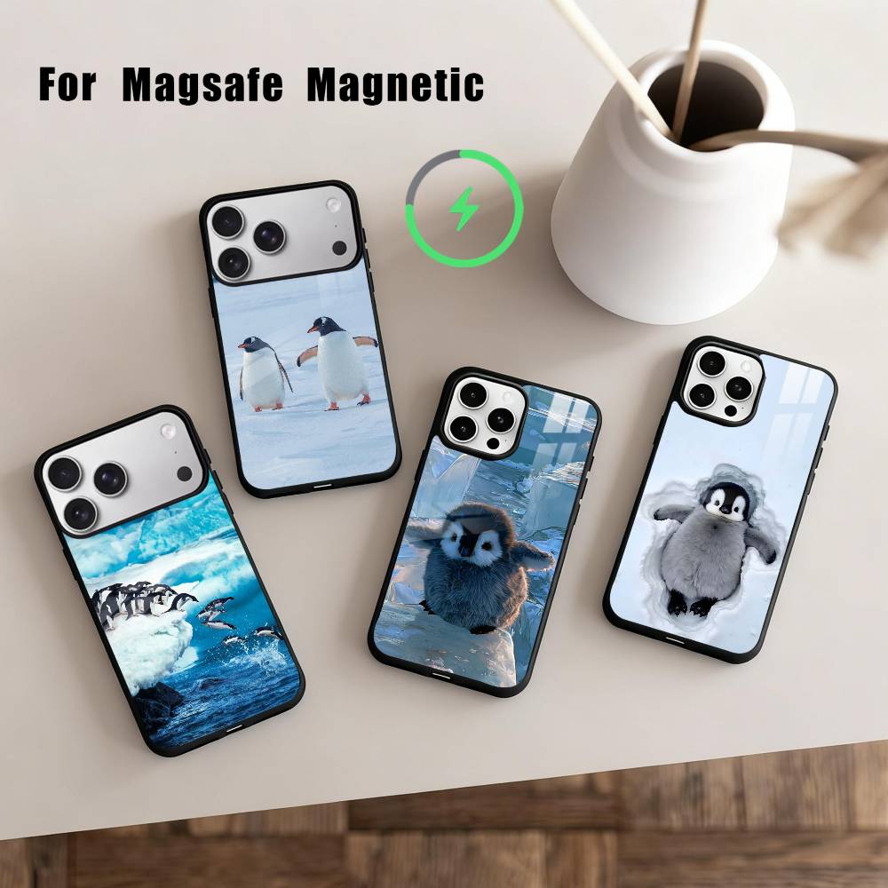 Чехол для телефона Animal P-Pingu Пингвин Для iPhone 17, 16, 15, 14, 13, 12, 11 Plus, Pro Max Магнитный Для Magsafe Беспроводной Зарядки