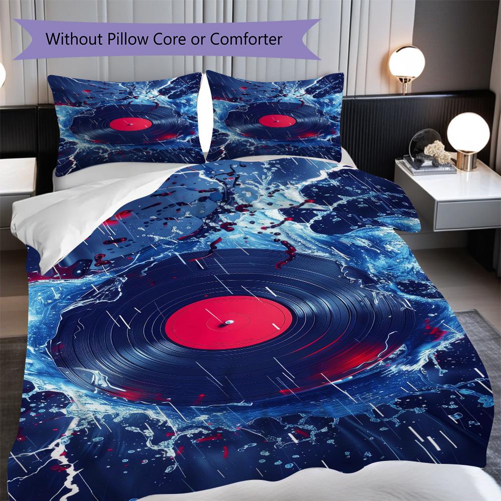 1PC Music, guitar Theme Bedding Quilt Set Quilt Cover Pillowcase Home Decoration Birthday Gift (1 * duvet cover + 2* pillowcase, without core)