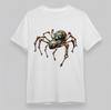 Men's Steampunk Cotton T-Shirt Mechanical Spider Blue Eyes Short Tee Oversize