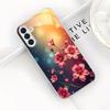 Стеклянный чехол для телефона с цветочным дизайном, посеребренный, подходит для Samsung Galaxy S26 S25 S24 S22 S21 S20 FE/Ultra/Plus, жесткий чехол