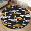One Piece Straw Hat Pirates Round Area Rug Carpet Rug For Living Room Bedroom Sofa Playroom Decor Nonslip Floor Mat