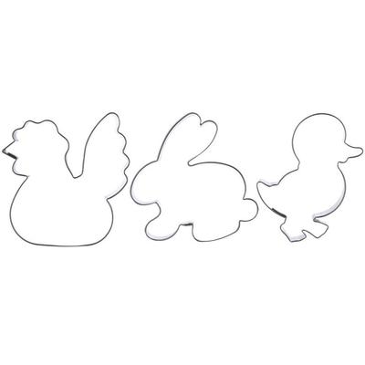 Stainless Steel Easter Cookie Cutters 6cm 3-Pack