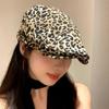 Classic Leopard Painter Hat Flat Newsboy Cap Fashion Leopard Print Beret Women