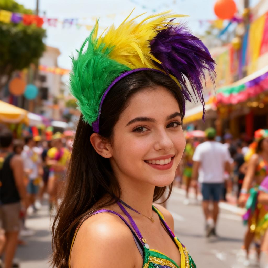 Vintage Colorful  Headpiece Flapper  Feather Fancy Headband