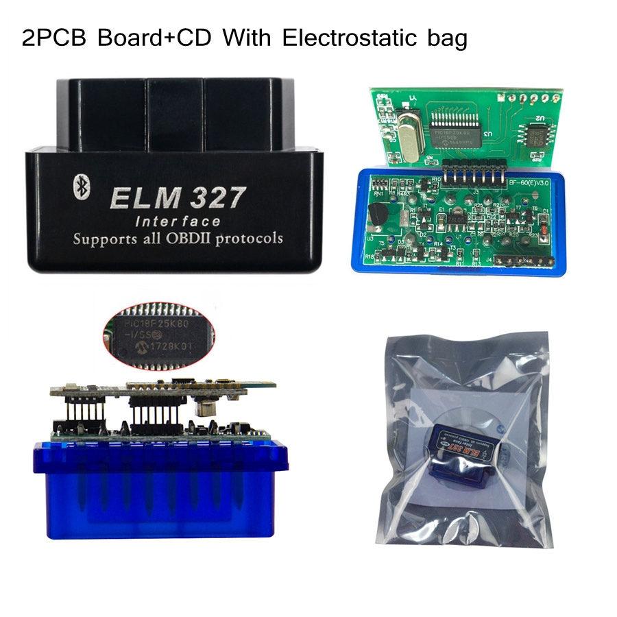 MINI PIC18F25K80 ELM327 V1.5 Bluetooth-compatible ELM 327 v1.5 OBD2 Scanner Diagnostic Adapter Scan Tool OBD OBDII Code Reader
