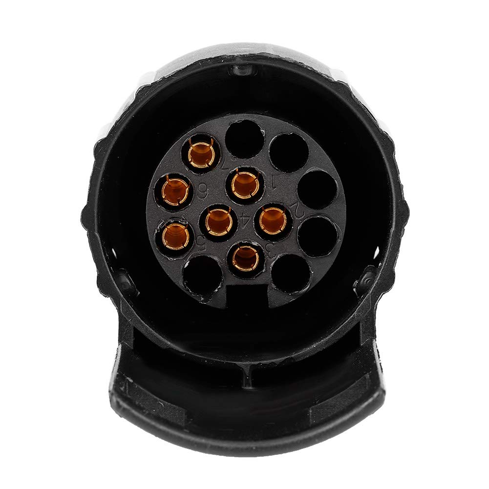 Duokon ABS 7 to 13 Pin Trailer Truck Caravan Tow Socket Plug Converter Adapter (Black)
