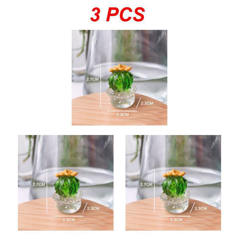 2/3/4PCS Cactus Figurines Ornaments Desktop Craft Car Inner Ornaments Adornment Creative Cute Miniature Plant For Home Decor