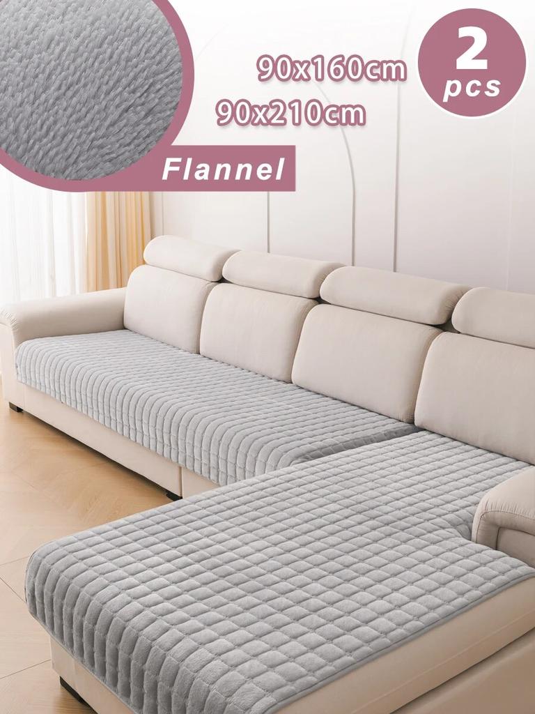 2 шт. Фланелевый чехол для углового дивана L-образной формы, универсальные диваны, чехлы для диванов в гостиную