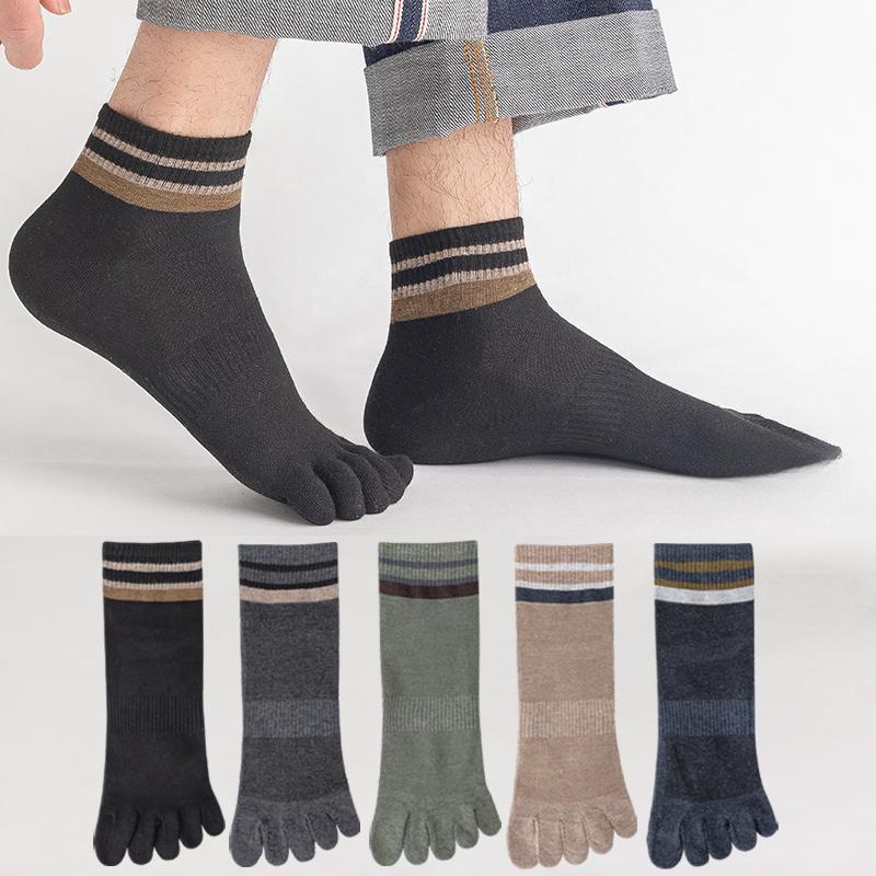 5 пар мужских носков с отдельными пальцами, спортивные низкие носки до щиколотки, высококачественные хлопковые носки с пятью пальцами для мальчиков