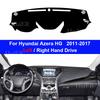 Для Hyundai Azera HG 2011-2013 2014 2015 2017 Автомобильная крышка приборной панели Коврик на панель Доска Коврик Дорожка Маты против УФ Аксессуары