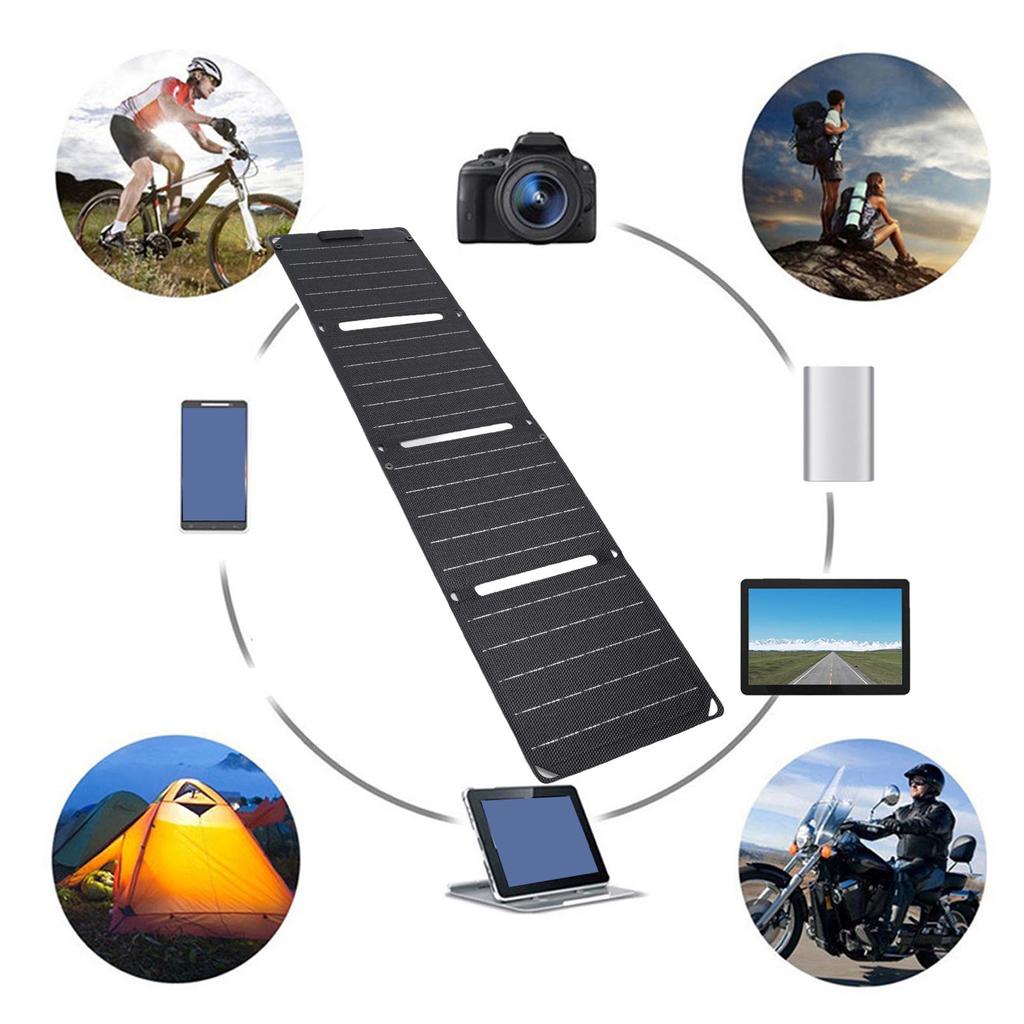 Foldable Solar Panel Charger 40W Double Type C Ports Monocrystalline Silicon Solar Panel for Phone Laptop