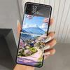 Японская вишня Гора Фудзи Жесткий ПК Чехол для телефона Для Samsung Galaxy Z Flip 7 6 5 4 3 Черный ZFlip7 ZFlip6 Flip5 Flip4 Flip3 5G Печать