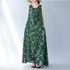 Новое винтажное платье с цветочным принтом без рукавов больших размеров для женщин, повседневное свободное длинное летнее платье