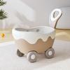 Gorocking Cream Wagon Toy Box Box Wheelbarrow Baby Kids Wagon Baby Walker Wagon Toy Toy Storage Standing Educational Toy Walking Practice Stylish Cute