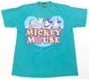 Редкая винтажная футболка MICKEY UNLIMITED с Минни Маус, Дональдом и Дейзи, 90-е, бирюзовая