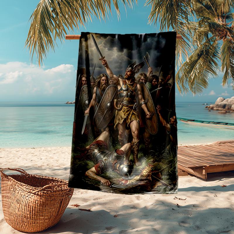 Ultra-Soft Beach Towel with Heroes of Gaul Theme,Ideal for Pool - Camping, Diving - Perfect Travel Essential, Vibrant Beach Towel.