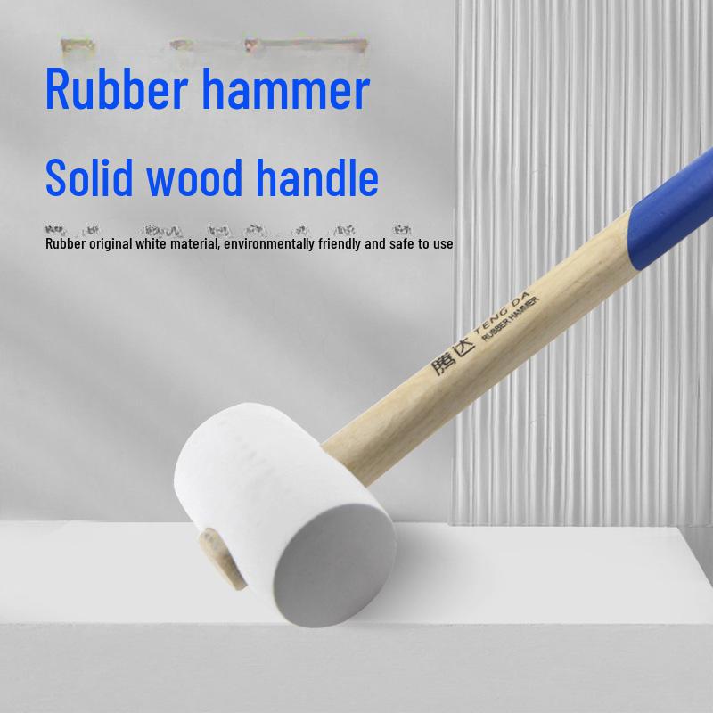 Резиновый молоток Tengda с ручкой из цельного дерева для укладки и декорирования плитки